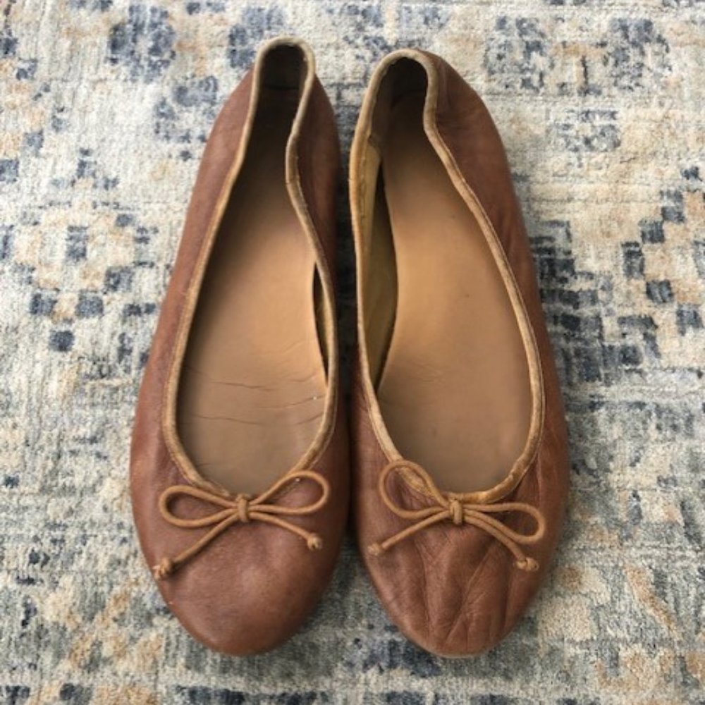 Franco Sarto Women's 9 Brown Leather Ballet Flats